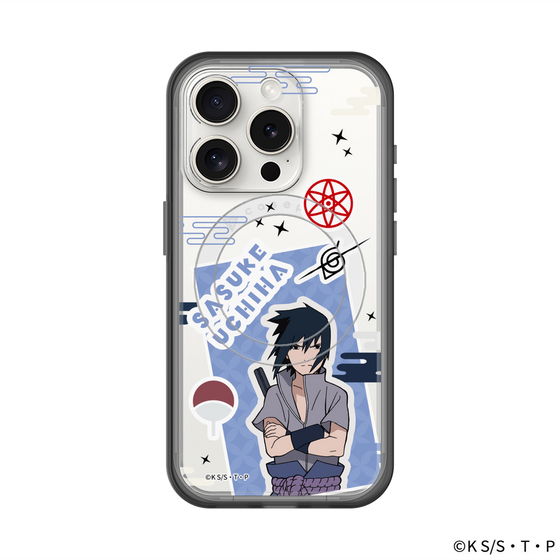 スリムプロテクションプレミアムケース with MagSafe［ NARUTO-ナルト- 疾風伝 - ステッカー - うちはサスケ ］