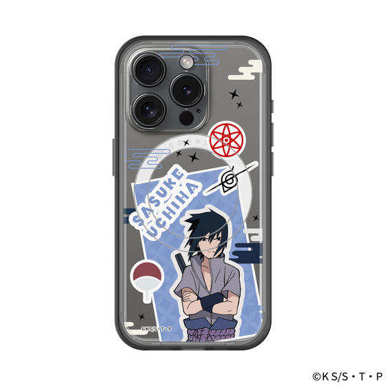 スリムプロテクションプレミアムケース with MagSafe［ NARUTO -ナルト- 疾風伝 - ステッカー - うちはサスケ ］