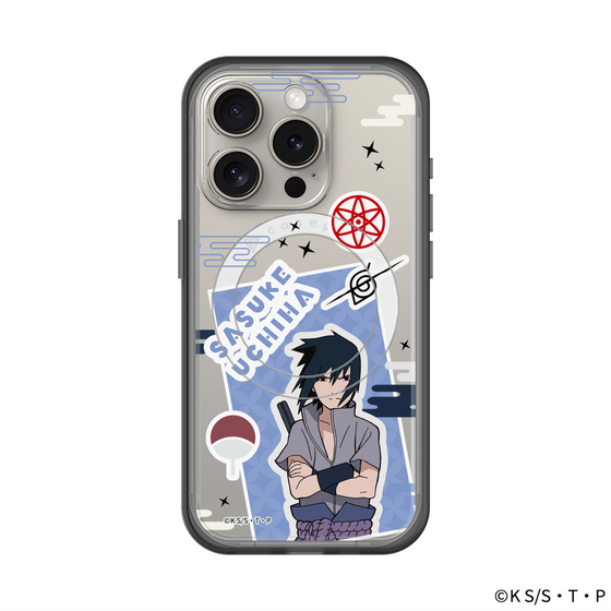 スリムプロテクションプレミアムケース with MagSafe［ NARUTO -ナルト- 疾風伝 - ステッカー - うちはサスケ ］