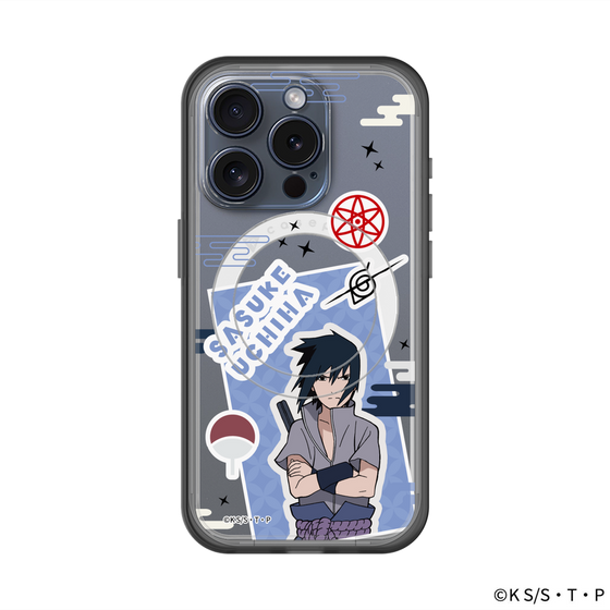 スリムプロテクションプレミアムケース with MagSafe［ NARUTO -ナルト- 疾風伝 - ステッカー - うちはサスケ ］