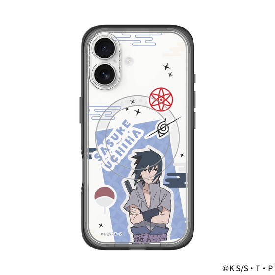 スリムプロテクションプレミアムケース with MagSafe［ NARUTO-ナルト- 疾風伝 - ステッカー - うちはサスケ ］