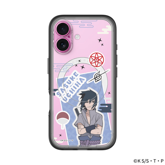 スリムプロテクションプレミアムケース with MagSafe［ NARUTO -ナルト- 疾風伝 - ステッカー - うちはサスケ ］