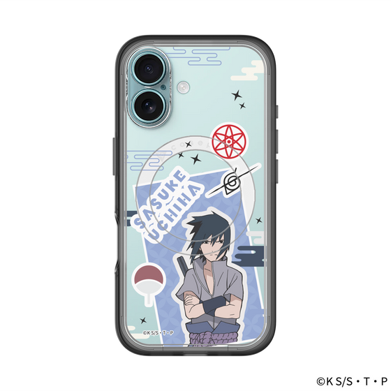 スリムプロテクションプレミアムケース with MagSafe［ NARUTO -ナルト- 疾風伝 - ステッカー - うちはサスケ ］