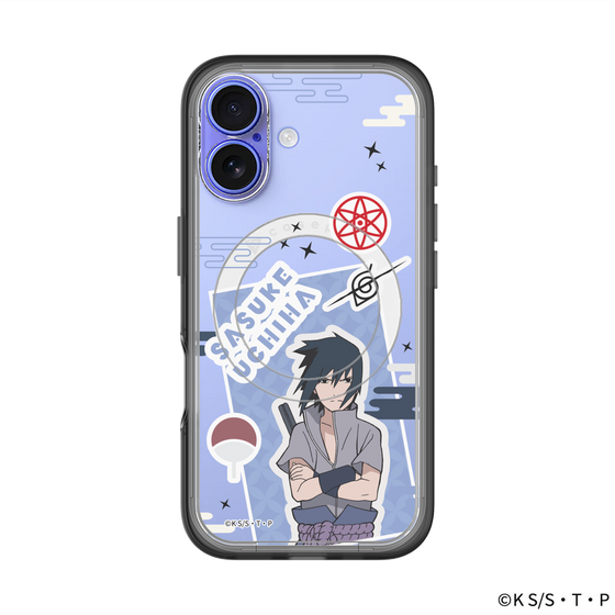 スリムプロテクションプレミアムケース with MagSafe［ NARUTO -ナルト- 疾風伝 - ステッカー - うちはサスケ ］