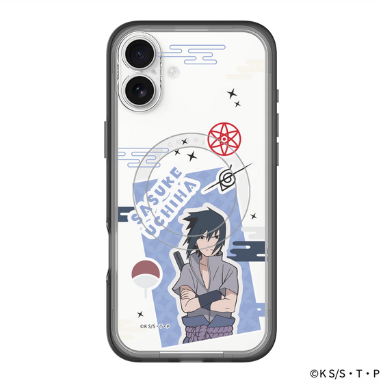 スリムプロテクションプレミアムケース with MagSafe［ NARUTO-ナルト- 疾風伝 - ステッカー - うちはサスケ ］