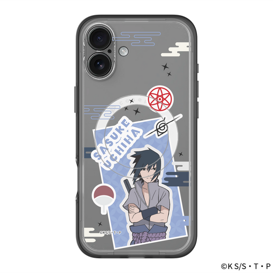 スリムプロテクションプレミアムケース with MagSafe［ NARUTO -ナルト- 疾風伝 - ステッカー - うちはサスケ ］