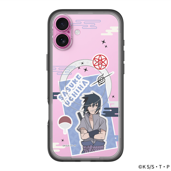 スリムプロテクションプレミアムケース with MagSafe［ NARUTO -ナルト- 疾風伝 - ステッカー - うちはサスケ ］