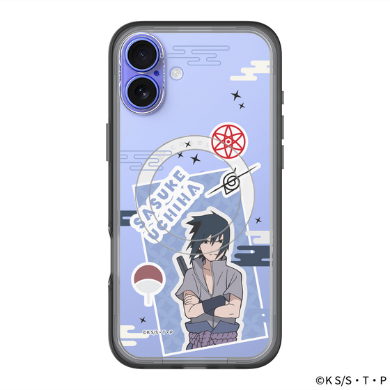 スリムプロテクションプレミアムケース with MagSafe［ NARUTO -ナルト- 疾風伝 - ステッカー - うちはサスケ ］
