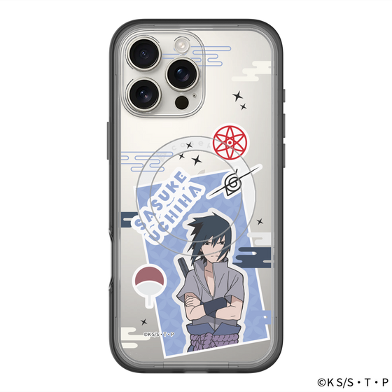 スリムプロテクションプレミアムケース with MagSafe［ NARUTO -ナルト- 疾風伝 - ステッカー - うちはサスケ ］