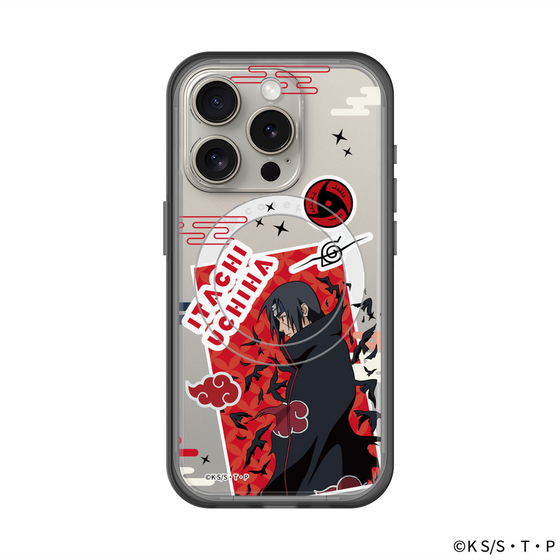 スリムプロテクションプレミアムケース with MagSafe［ NARUTO -ナルト- 疾風伝 - ステッカー - うちはイタチ ］