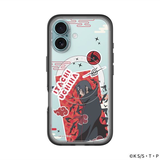 スリムプロテクションプレミアムケース with MagSafe［ NARUTO -ナルト- 疾風伝 - ステッカー - うちはイタチ ］