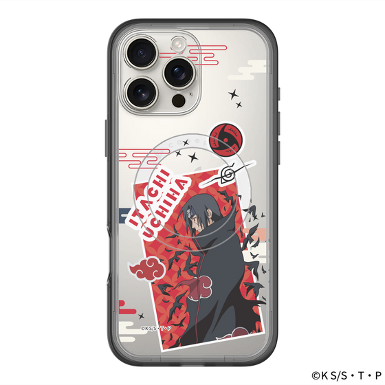 スリムプロテクションプレミアムケース with MagSafe［ NARUTO -ナルト- 疾風伝 - ステッカー - うちはイタチ ］