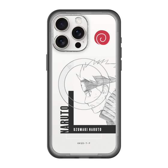 スリムプロテクションプレミアムケース with MagSafe［ NARUTO -ナルト- 疾風伝 - うずまきナルト - 線画 ］