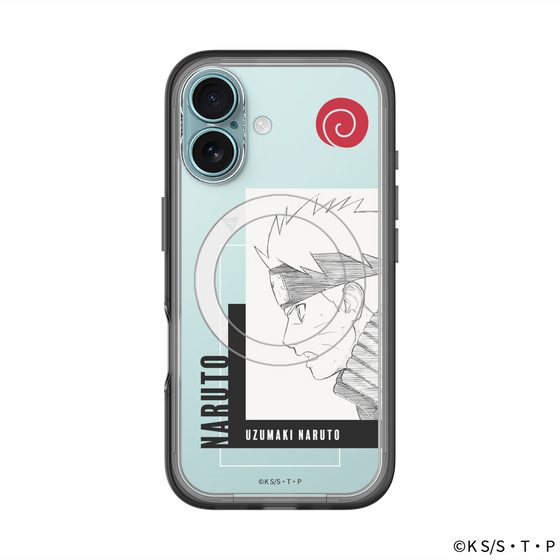 スリムプロテクションプレミアムケース with MagSafe［ NARUTO -ナルト- 疾風伝 - うずまきナルト - 線画 ］