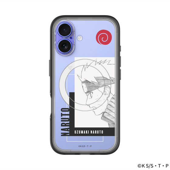 スリムプロテクションプレミアムケース with MagSafe［ NARUTO -ナルト- 疾風伝 - うずまきナルト - 線画 ］