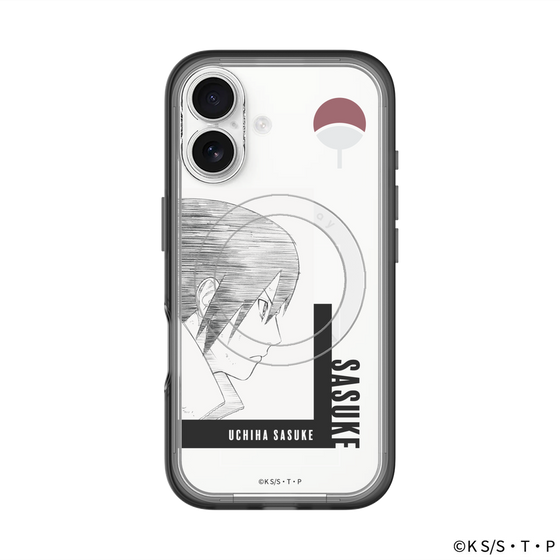 スリムプロテクションプレミアムケース with MagSafe［ NARUTO-ナルト- 疾風伝 - うちはサスケ - 線画 ］