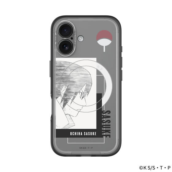 スリムプロテクションプレミアムケース with MagSafe［ NARUTO -ナルト- 疾風伝 - うちはサスケ - 線画 ］