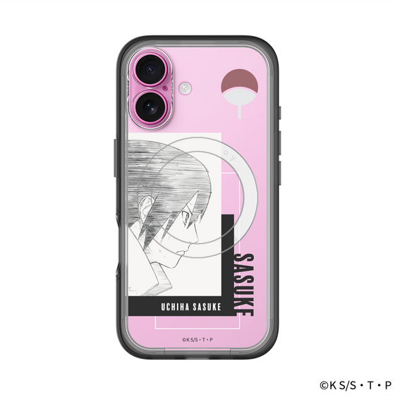 スリムプロテクションプレミアムケース with MagSafe［ NARUTO -ナルト- 疾風伝 - うちはサスケ - 線画 ］