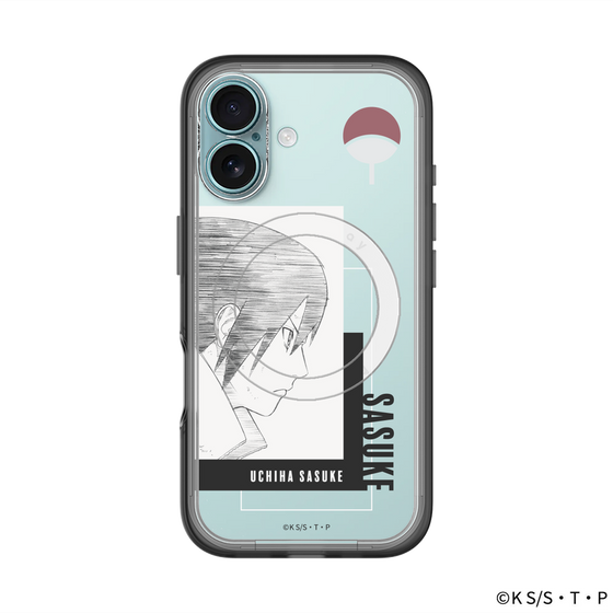 スリムプロテクションプレミアムケース with MagSafe［ NARUTO -ナルト- 疾風伝 - うちはサスケ - 線画 ］