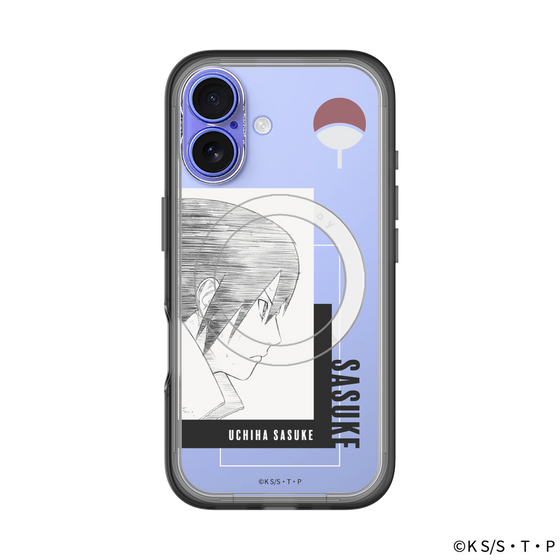 スリムプロテクションプレミアムケース with MagSafe［ NARUTO -ナルト- 疾風伝 - うちはサスケ - 線画 ］