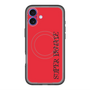 スリムプロテクションプレミアムケース with MagSafe［ SUPER PRIVATE - ロゴ - Red&Black ］