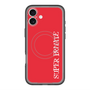 スリムプロテクションプレミアムケース with MagSafe［ SUPER PRIVATE - ロゴ - Red ］