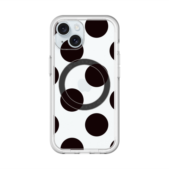 スリムプロテクションプレミアムケース with MagSafe［ シンプルドット - Black ］