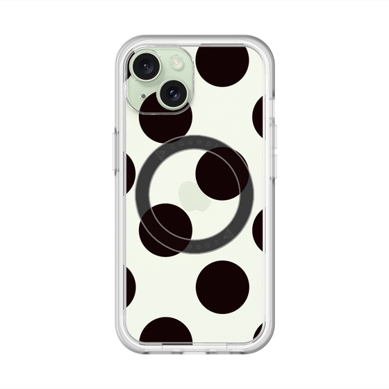 スリムプロテクションプレミアムケース with MagSafe［ シンプルドット - Black ］