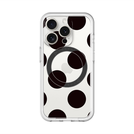 スリムプロテクションプレミアムケース with MagSafe［ シンプルドット - Black ］