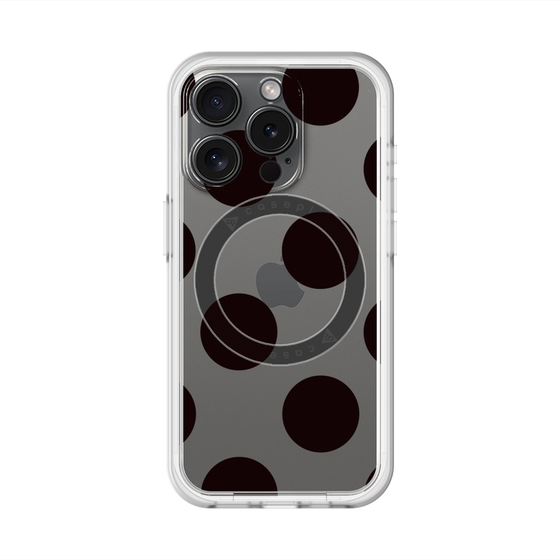 スリムプロテクションプレミアムケース with MagSafe［ シンプルドット - Black ］