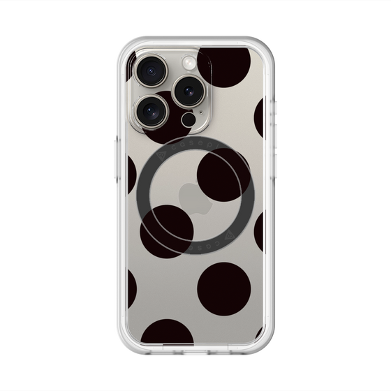 スリムプロテクションプレミアムケース with MagSafe［ シンプルドット - Black ］