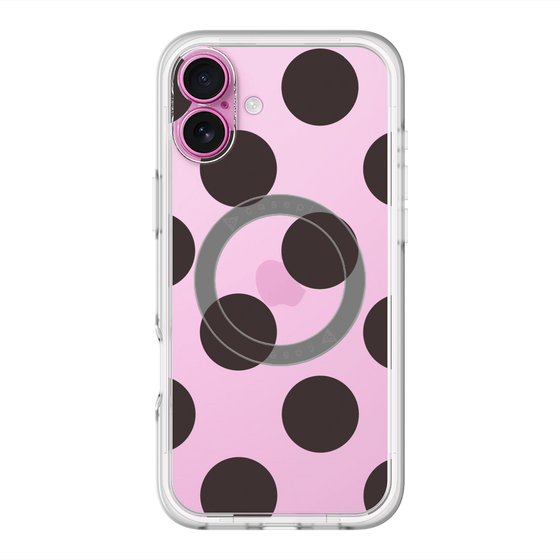 スリムプロテクションプレミアムケース with MagSafe［ シンプルドット - Black ］
