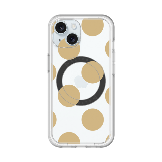 スリムプロテクションプレミアムケース with MagSafe［ シンプルドット - Beige ］