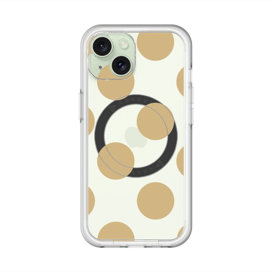 スリムプロテクションプレミアムケース with MagSafe［ シンプルドット - Beige ］