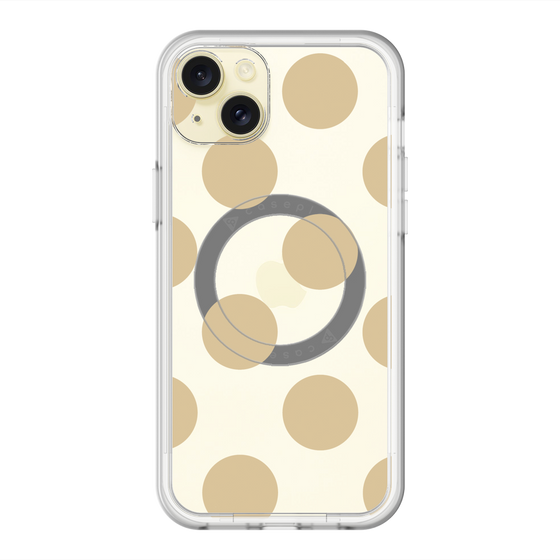 スリムプロテクションプレミアムケース with MagSafe［ シンプルドット - Beige ］