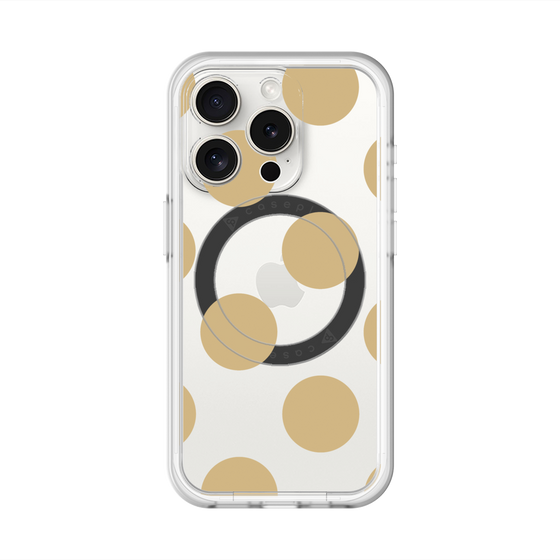 スリムプロテクションプレミアムケース with MagSafe［ シンプルドット - Beige ］