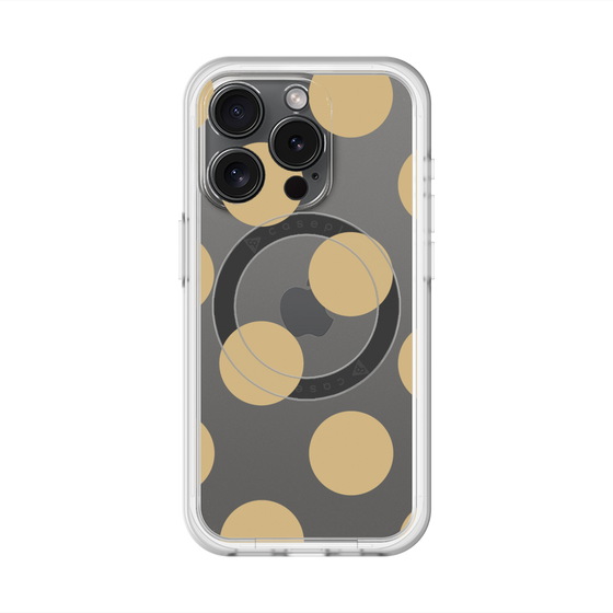 スリムプロテクションプレミアムケース with MagSafe［ シンプルドット - Beige ］