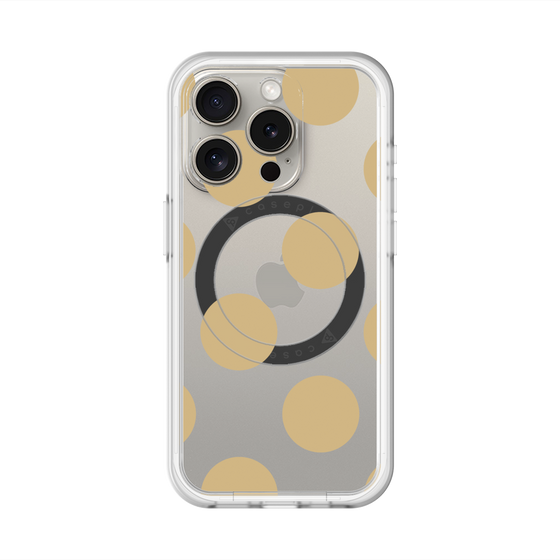 スリムプロテクションプレミアムケース with MagSafe［ シンプルドット - Beige ］