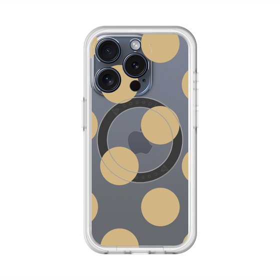スリムプロテクションプレミアムケース with MagSafe［ シンプルドット - Beige ］