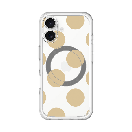スリムプロテクションプレミアムケース with MagSafe［ シンプルドット - Beige ］