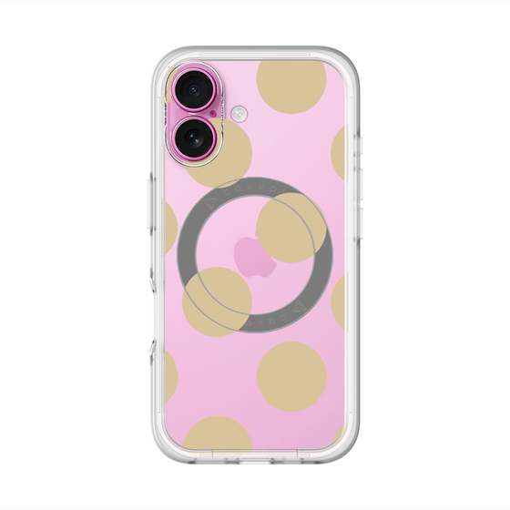 スリムプロテクションプレミアムケース with MagSafe［ シンプルドット - Beige ］