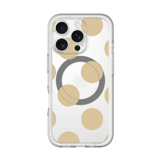 スリムプロテクションプレミアムケース with MagSafe［ シンプルドット - Beige ］