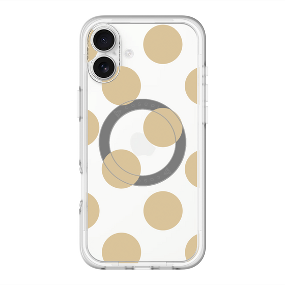 スリムプロテクションプレミアムケース with MagSafe［ シンプルドット - Beige ］