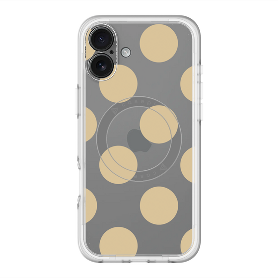 スリムプロテクションプレミアムケース with MagSafe［ シンプルドット - Beige ］