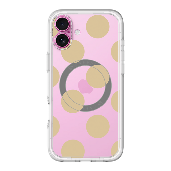 スリムプロテクションプレミアムケース with MagSafe［ シンプルドット - Beige ］