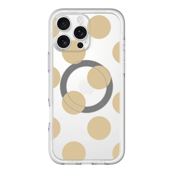 スリムプロテクションプレミアムケース with MagSafe［ シンプルドット - Beige ］