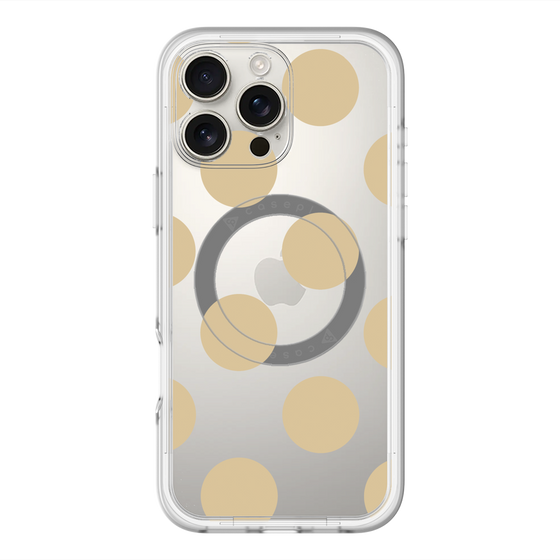 スリムプロテクションプレミアムケース with MagSafe［ シンプルドット - Beige ］