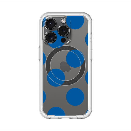 スリムプロテクションプレミアムケース with MagSafe［ シンプルドット - Blue ］