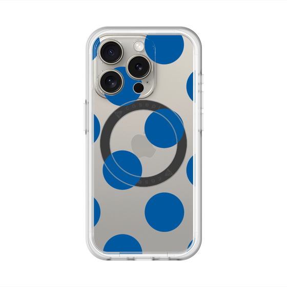 スリムプロテクションプレミアムケース with MagSafe［ シンプルドット - Blue ］