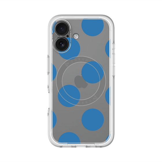 スリムプロテクションプレミアムケース with MagSafe［ シンプルドット - Blue ］